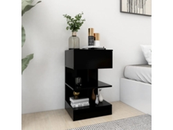 Pack 2 Uds Mesitas De Noche | Mesilla De Noche Negro 40x35x50 Cm Wsd872200