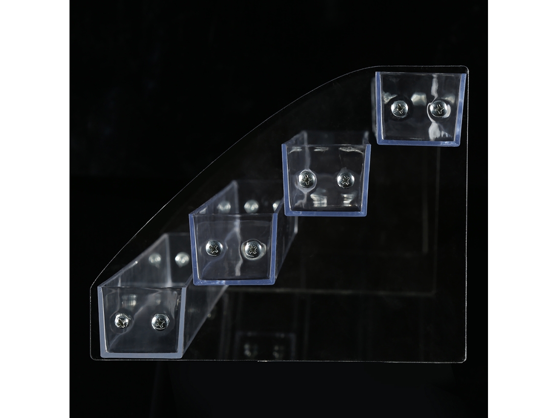 Organizador de esmaltes Rebe-estante em acrílico transparente de quatro camadas, durável e ideal para maquiagem.
