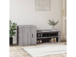 Mueble Zapatero | Armario Zapatero Madera Contrachapada Gris Sonoma 130x35x54 Cm