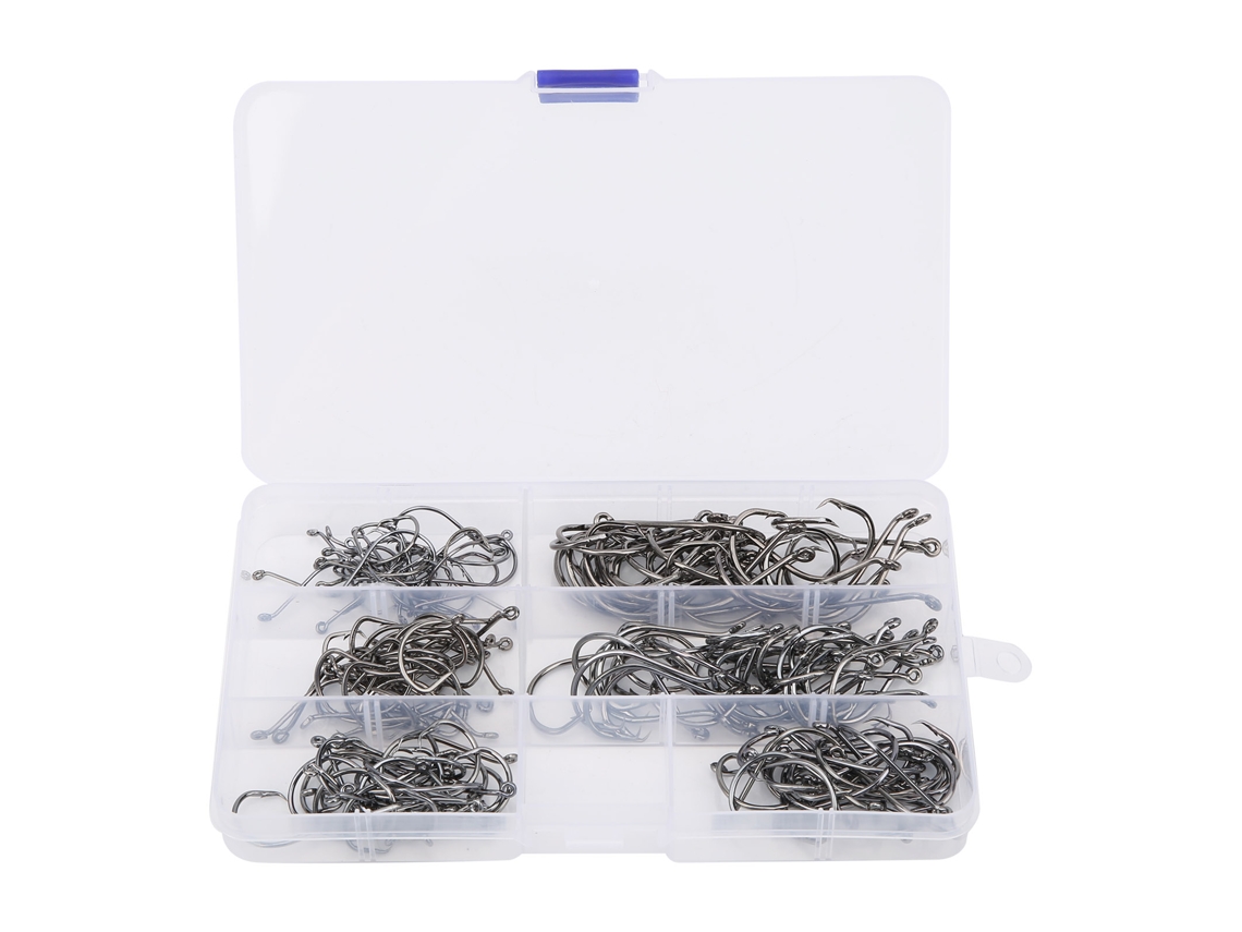 Kit De Anzuelos De Pesca Con Manivela Descentrada De Acero Al Carbono Para Cebos Blandos - Fácil Captura