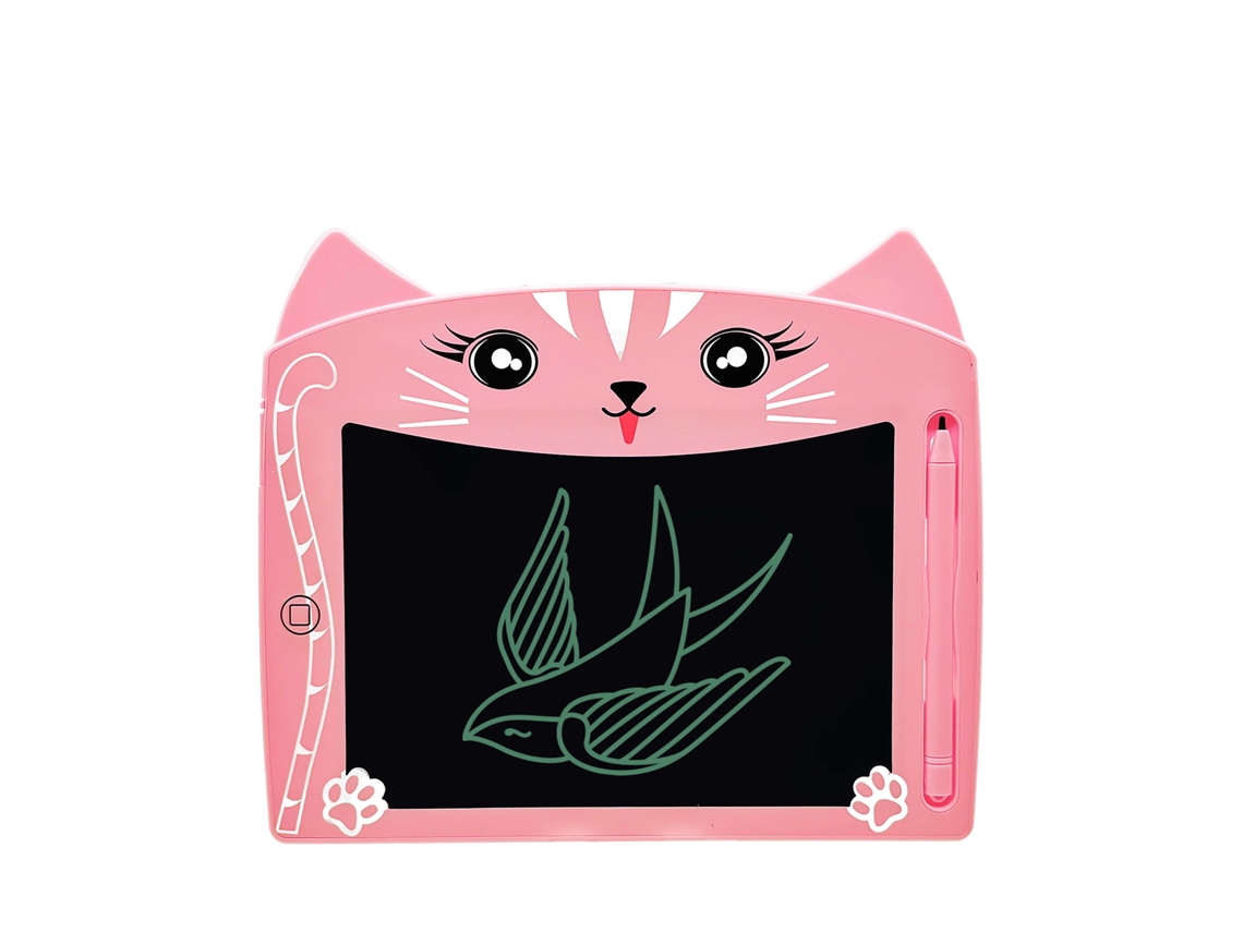 Tableta LCD de 8 pulgadas para dibujar y escribir, con diseño de gatito. Portátil, con bloqueo de borrado.