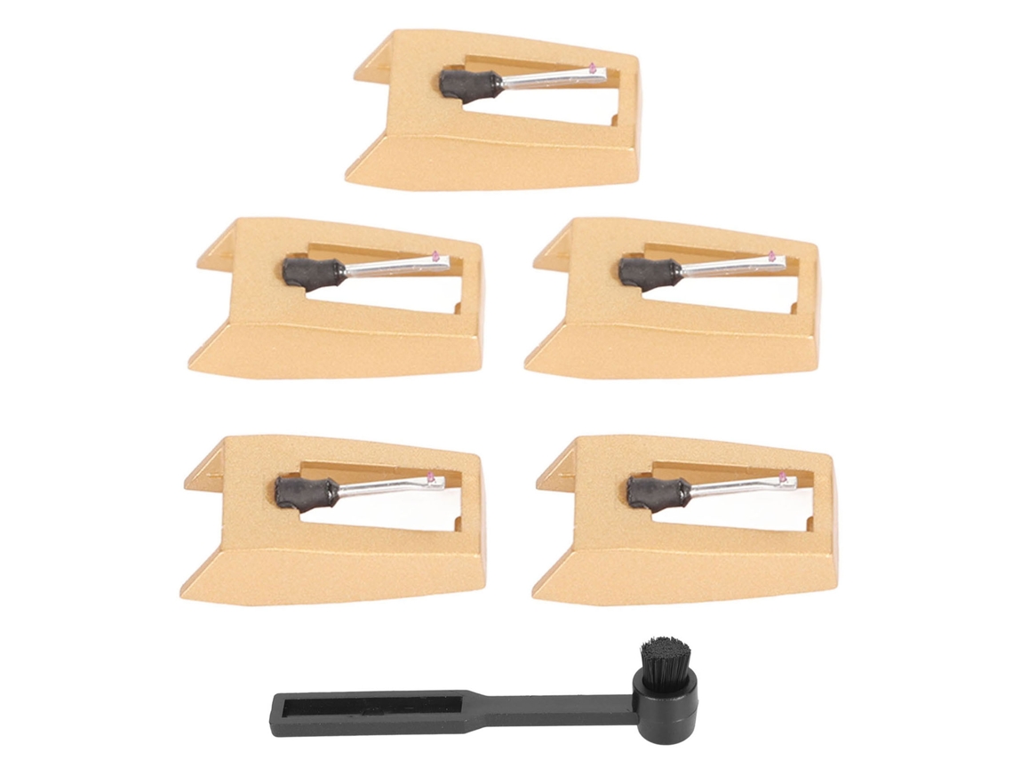 5 Agujas De Repuesto Para Tocadiscos Con Cepillo Para Victrola Crosley Ion Boytone Jensen