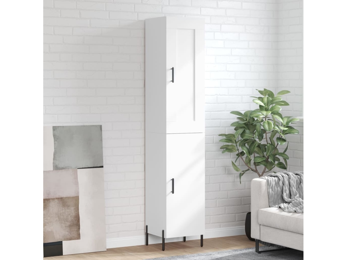 Aparador Alto Madera Contrachapada Blanco 34,5x34x180 Cm