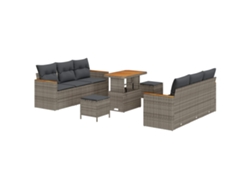 Maison Exclusive - Conjunto De Sofás De Jardín 9 Pcs Gris Ratán Sintético