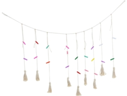 Elegantes Pinzas Pompones Fotos Impresionante Decoración Pared Tejida Hogares Británicos Mano
