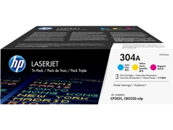 Pack de ahorro de 3 cartuchos de tóner Original HP 304 Cian, Amarillo, Magenta para HP Color LaserJet CP2025, CM2320mfp