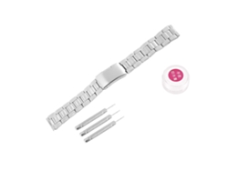 Correa de reloj de acero inoxidable con extractor de pasadores y crema impermeable (22 mm)