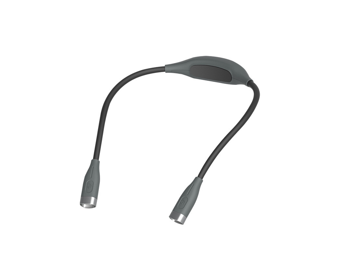 Lámpara de lectura LED para el cuello con protección ocular, recargable por USB, MDUG (gris)