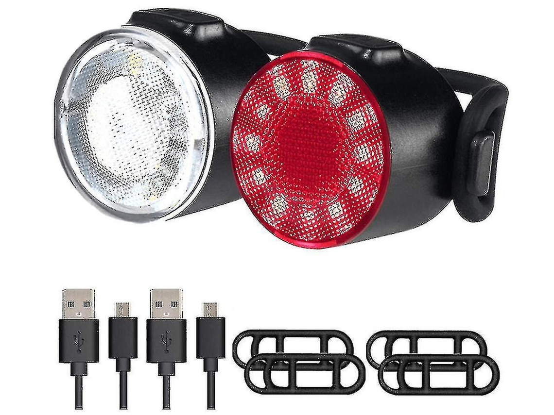YIZHOOD Juego de luces LED para bicicleta recargable por USB Ipx5 resistente al agua DES574 (negro)