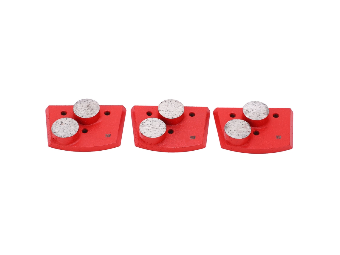 3 Piezas Discos De Esmerilado Diamante Trapecio Rojo 30 Grano 2 Dientes Cilíndricos Para Pulido De Concreto