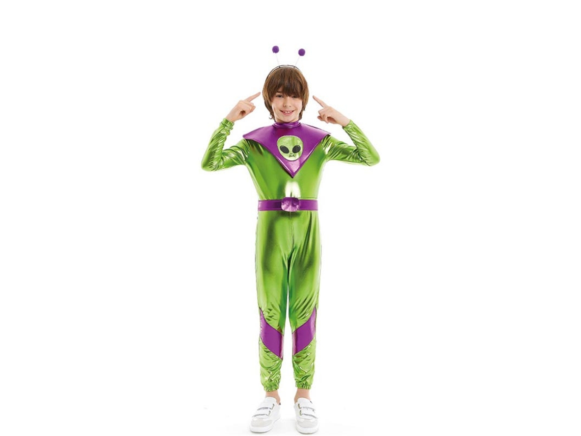 Disfraz de Extraterrestre verde y morado para niño