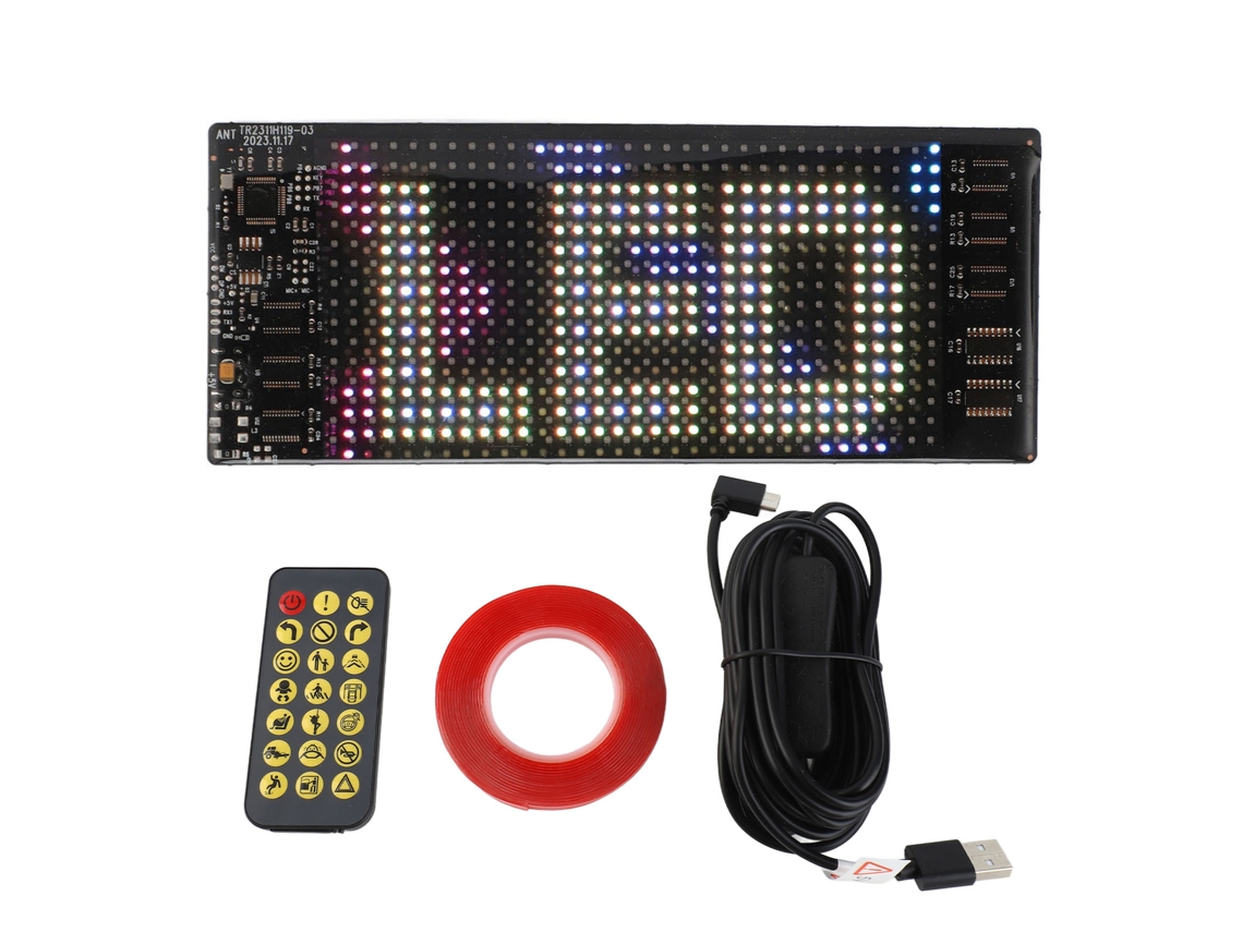 Painel Led Flexível Para Carro Com Controle Por App Letras Padrões Personalizáveis Display Digital Rolante Programável