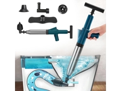 Pistón Desatascador Con 4 Cabezales Intercambiables Para Desatascar Fugas En Baños, Lavabos Y Tuberías.