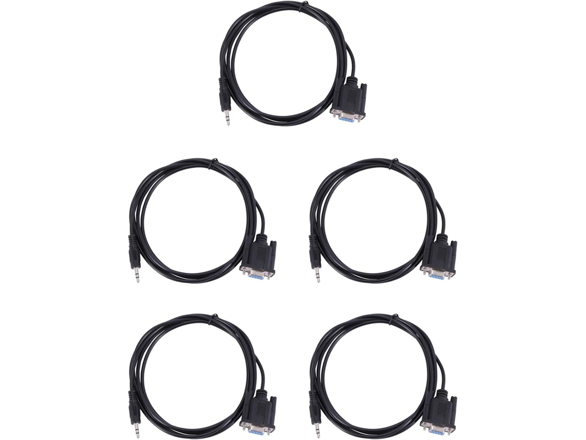 5 Cables A De 9 Pines Vga Db9, Db Trs De 3,5 Mm (1/8 De Pulgada) Con Conector Estéreo Macho Para Datos - 1,8 Metros (6 Pies)