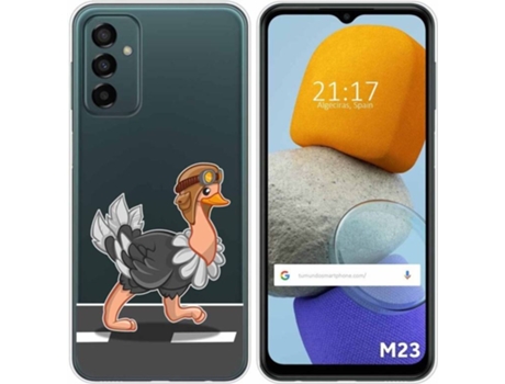 Carcasa para Samsung Galaxy M23 5G TUMUNDOSMARTPHONE Dibujos Transparente Avestruz Multicolor