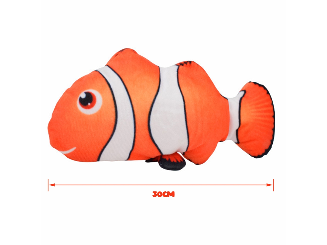 Peixe Saltitante Elétrico Simulado Para Gato Peixe Palhaço Vermelho Brinquedo Pet De Pele Amigável Com Catnip