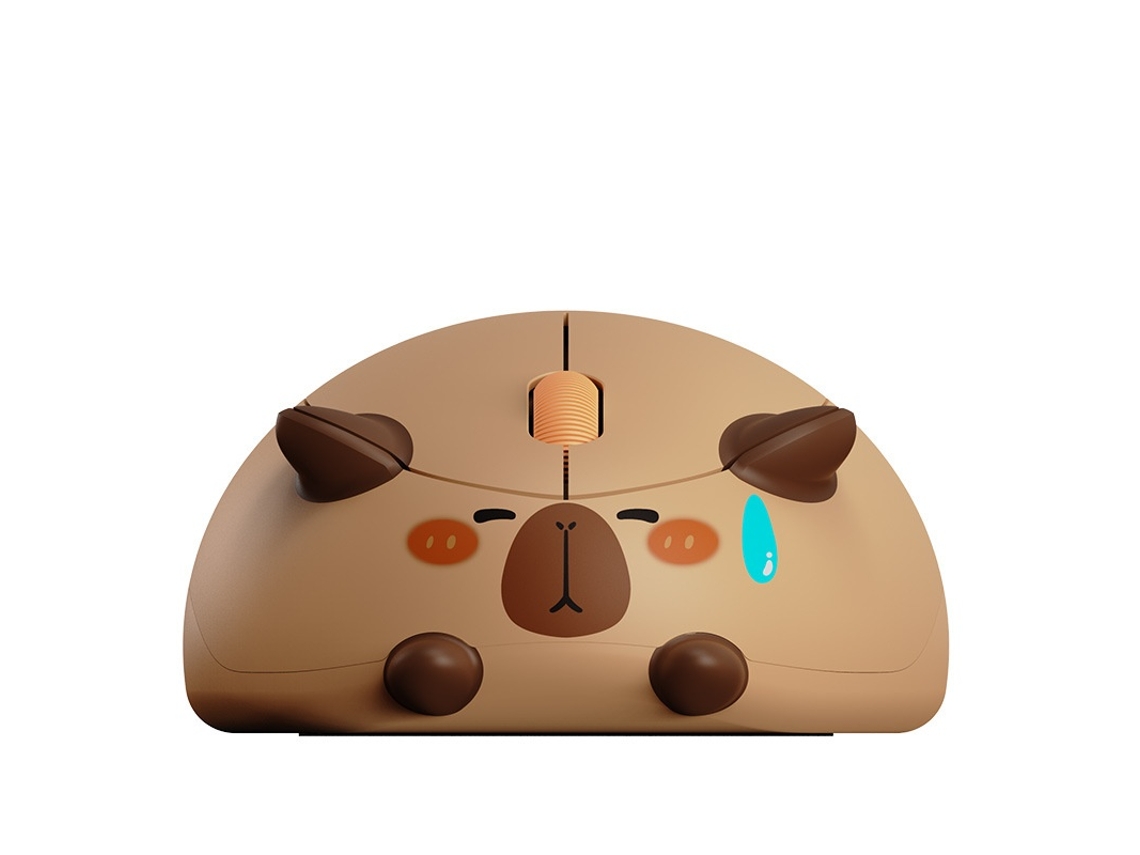 YIZHOOD Creativo Lindo Carpincho Ratón Ligero Portátil Inalámbrico 2.4G Óptico Escritorio Laptop PC Universal para Niña Regalo Marrón