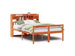 Maison Exclusive - Cama Con Estantería Sin Colchón Madera Maciza Marrón 160x200 Cm