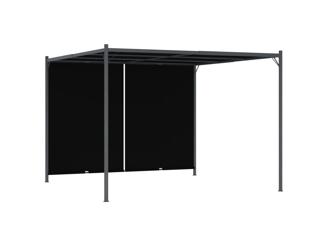 Pérgola de jardín con techo retráctil de 3 x 3 m, color antracita, DKD Home Decor
