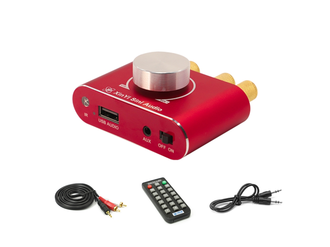 Amplificador De Potencia Bluetooth 5.1 Inalámbrico 100w+100w Portátil Para Coche Y Hogar Altavoz Amp