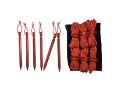 Kit De Cuerda Reflectante Para Tienda De Campaña Con Estacas Y Bolsa De Almacenamiento De 4 M Para Acampada Al Aire Libre - Rojo