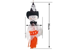 Muñeco fantasma de Halloween colgante, decoración para casa y jardín embrujados, 1 pieza, color blanco