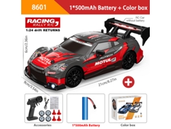 Coche de derrape RC 1/24 2.4G de alta velocidad 4x4 Ae86 con luz LED, rojo Aeuzwr