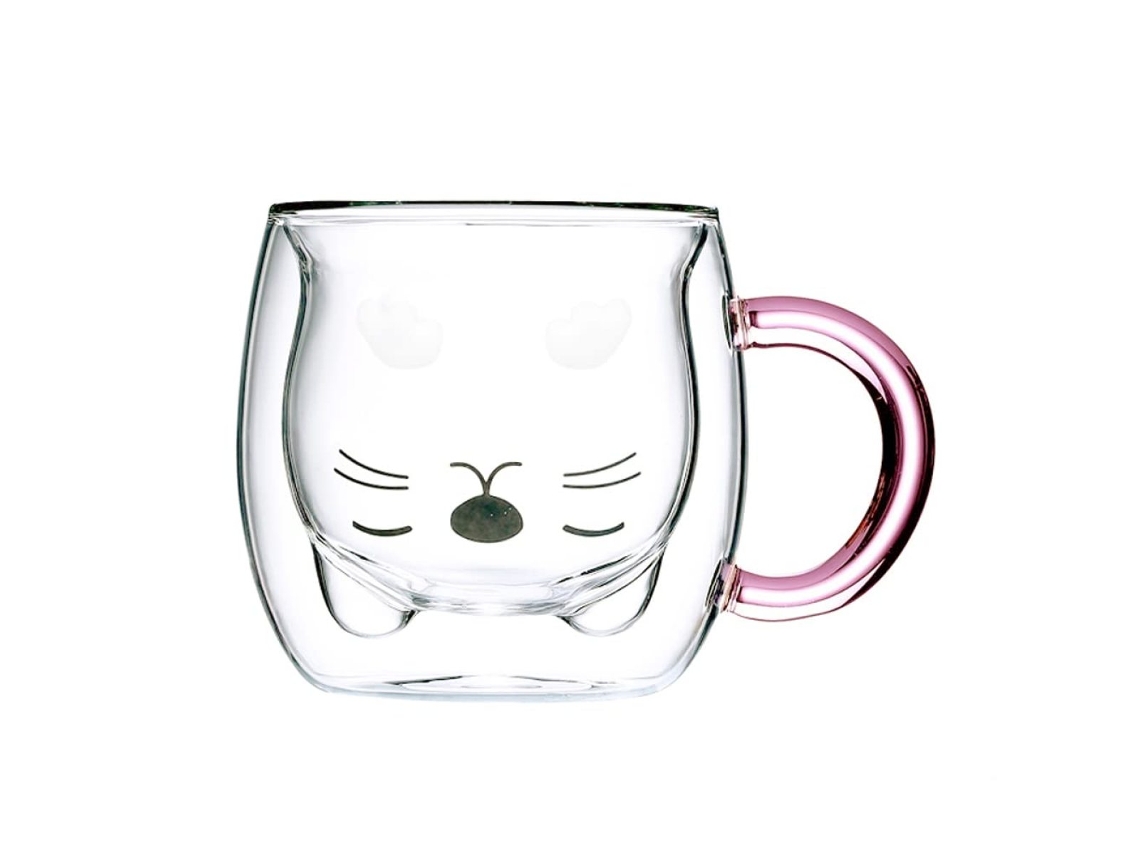 Tazas de gato adorables, de doble pared, regalo de cumpleaños único para ella, adaptables a frío y calor, seguras para el hogar y la oficina.