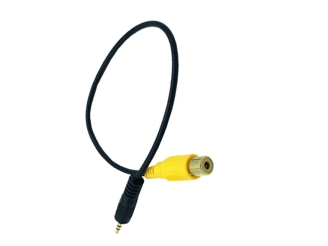 Fasst-cable Rca Hembra A 2.5mm Macho 4 Polos Para Cámara De Retrospectiva Coche Y Gps, 30cm, Negro