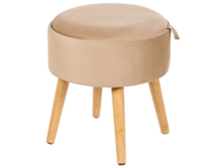 Reposapiés BELIANI Neely de Terciopelo Beige 39x39x43