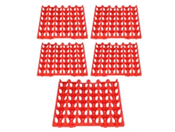 5 Bandejas De Plástico Para Huevos, 30 Compartimentos Apilables, Para Almacenamiento Y Transporte, Color Rojo.