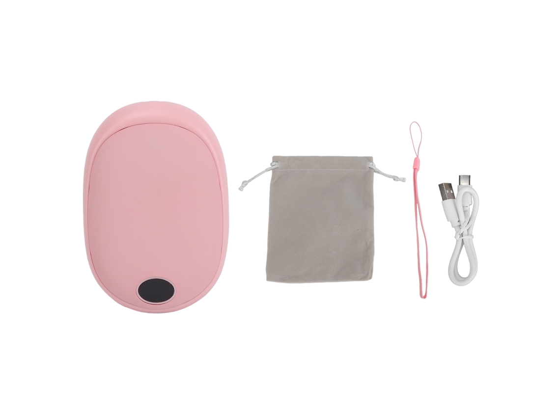 Calentador De Manos Eléctrico Portátil Recargable Usb Con Pantalla Lcd Y Temperatura Ajustable Para Invierno Rosa