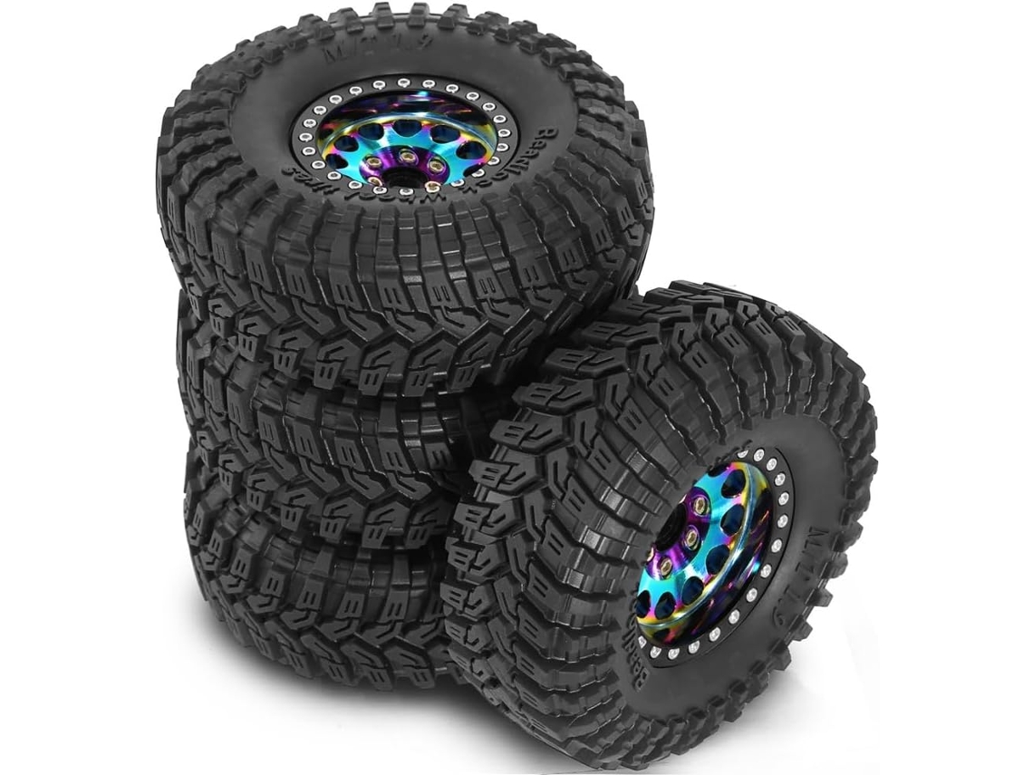 4 Piezas De Neumáticos Metálicos De 1.9 Para Ruedas Todoterreno De Barro Fcx10 Axial Scx10 Pro Utb18 Trx4