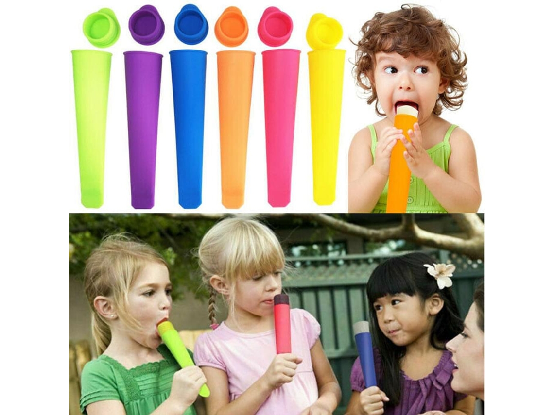 Juego de 6 moldes para paletas con forma de helado JEIIBRZUI