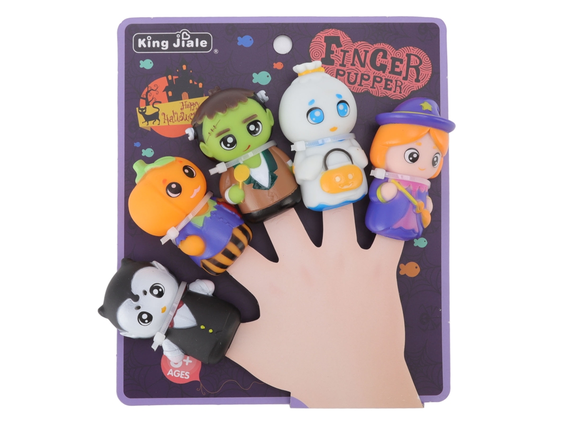Vlola-5pcs Marionetas De Dedo Halloween Niños Dibujos Animados Lindas Set Para Fiesta Escuela De Halloween