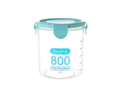 Recipientes de plástico transparentes y sellados para almacenar alimentos en la cocina (800 ml, azul)