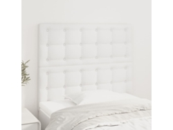 Cabeceros 2 Unidades De Cuero Sintético Blanco 100x5x78/88 Cm