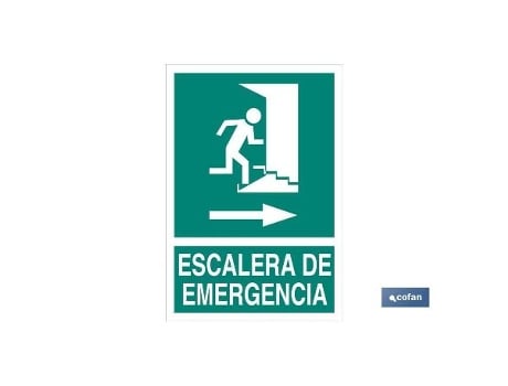 Señal luminiscente 420x297mm. escalera de emergencia