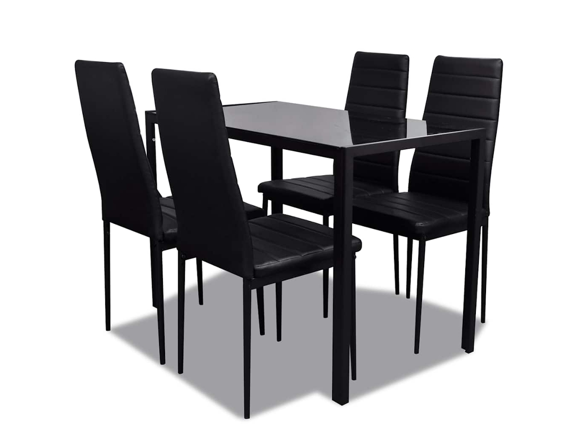 Maison Exclusive - Conjunto De Mesa Y Sillas De Comedor 5 Piezas Negro