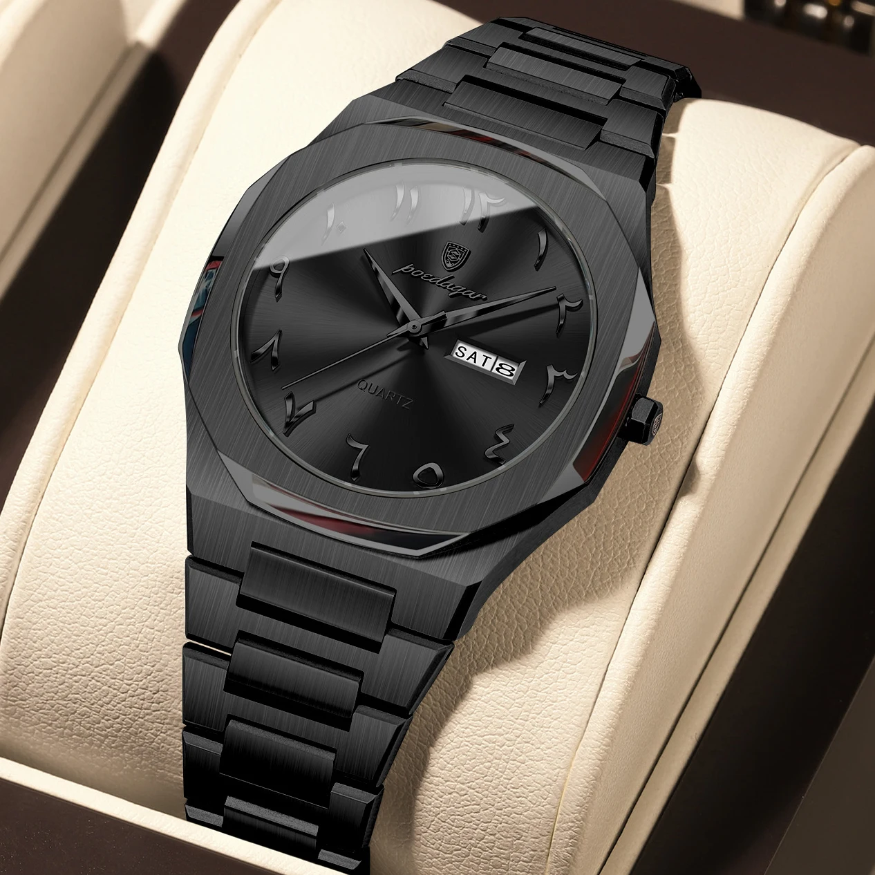 Reloj Casual Para Mujer (totalmente Negro), Resistente Al Agua, Lujoso Y Elegante, Con Indicador De Día Y Fecha.