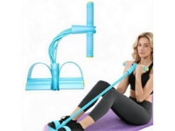 Faixa de resistência multifuncional Digitallab com pedal para treinamento abdominal, cintura, braços e emagrecimento.