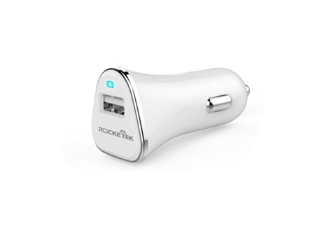 Cargador de mechero con carga rápida Qualcomm 3.0 USB 2.4A - Blanco - ROCKETEK