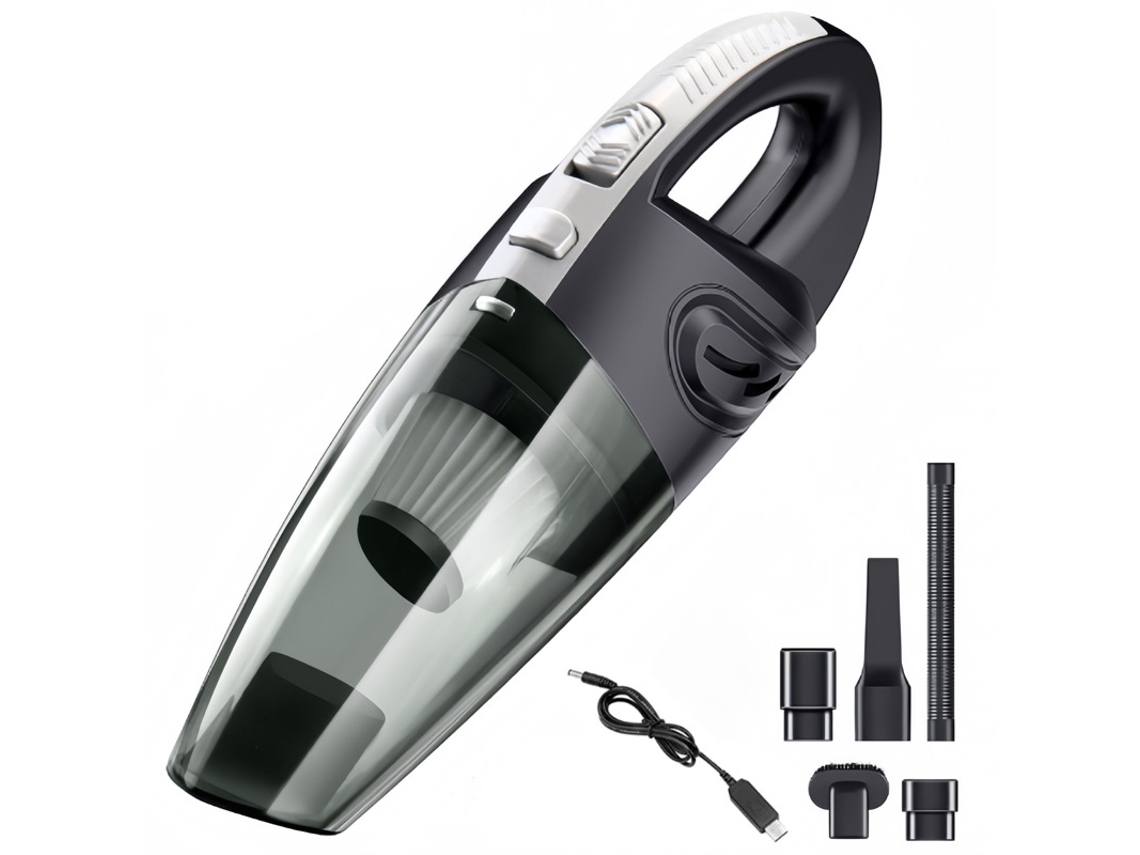 Aspiradora inalámbrica para coche Yunzii de 120 W con USB y acabado mate (doble uso: coche y hogar, para sólidos y líquidos, negra y roja)