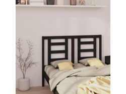 Cabecero De Cama Madera Maciza De Pino Negro 126x4x100 Cm