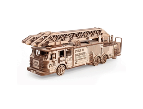 Modelo de madera 3D - Camión de bomberos 37.8 cm