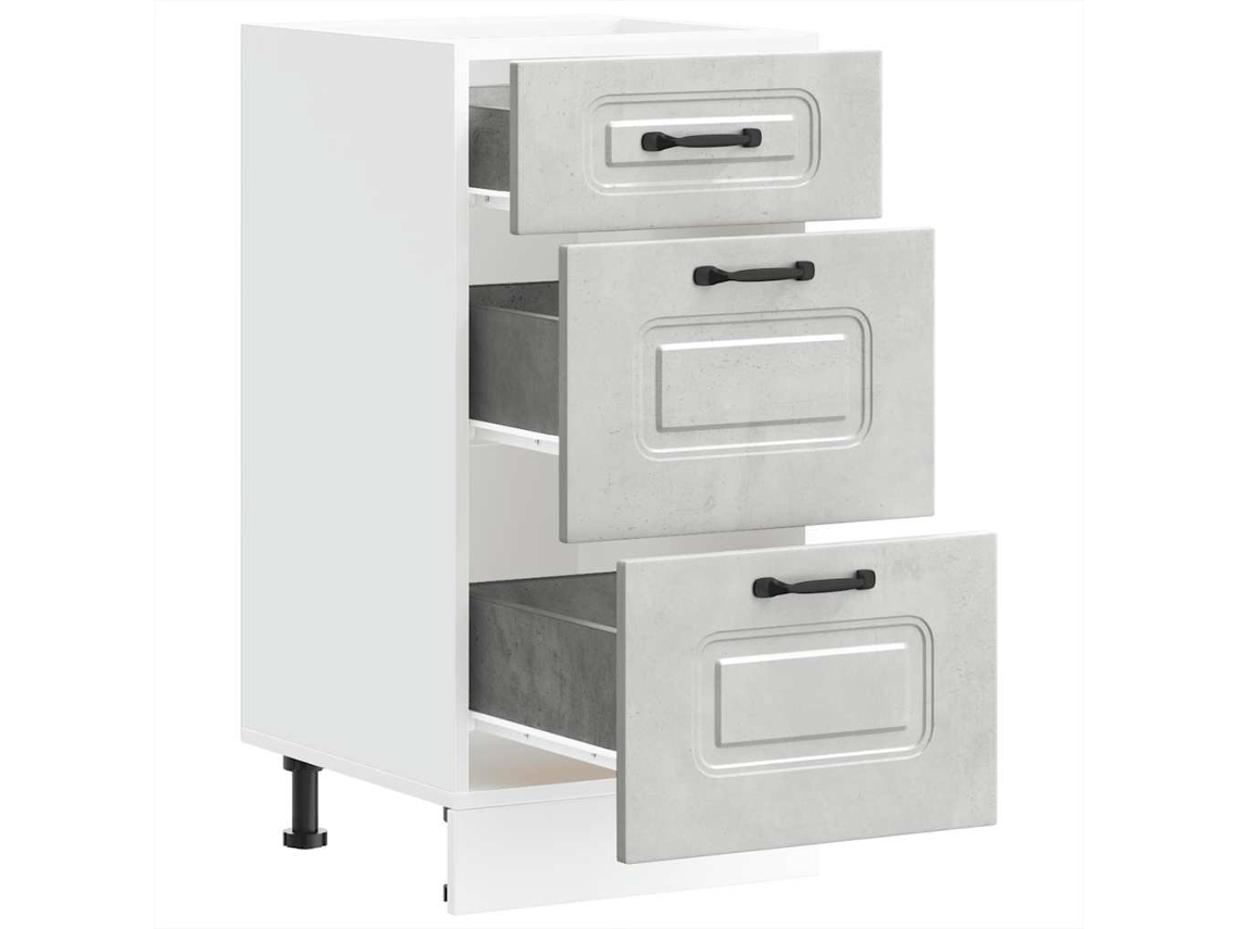 Mueble de cocina bajo Kalmar Grey MAISON EXCLUSIVE en hormigón industrial y madera