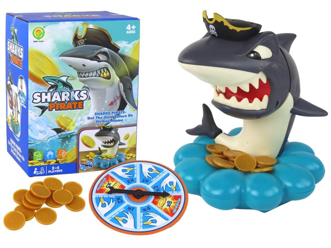 Juego arcade de piratas tiburón: rueda de dibujo de monedas explosivas B.active