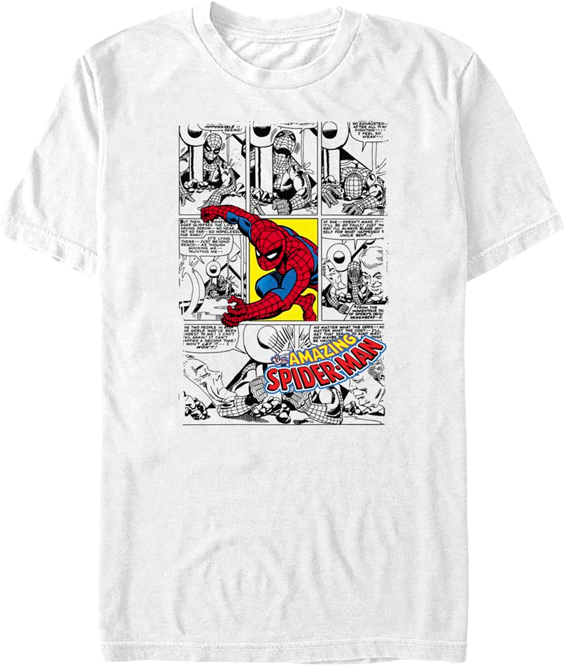 T-shirt Rockinstone Spider-man Comic Book Panels Marvel Comics (s