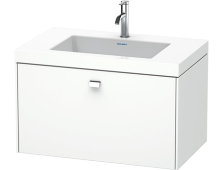 Lavabo para muebles DURAVIT Brioso c-bonded con base mural 80,0x48,0 cm 1 cajón sin rebosadero con banco para grifos 1 agujero para grifos