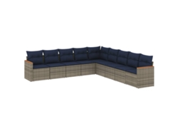 Maison Exclusive - Conjunto De Sofá De Jardín De 9 Piezas Con Cojines, Poliratán Gris